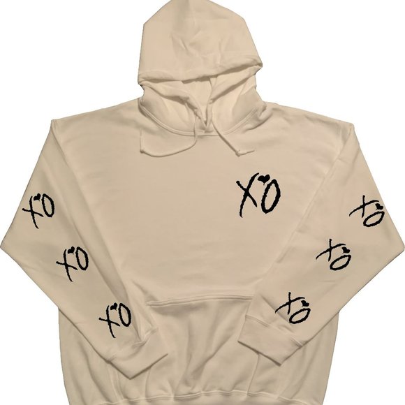 The Weeknd Hoodie XO Design White (Black Designs) - Picture 1 of 2